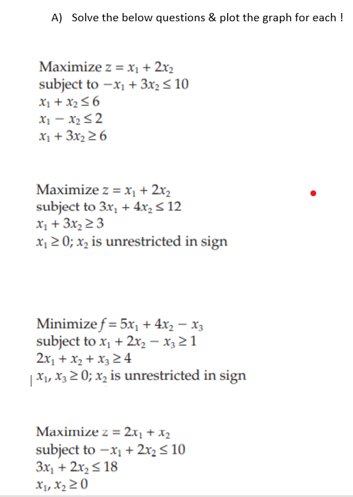 Solved A) Solve the below questions & plot the graph for | Chegg.com