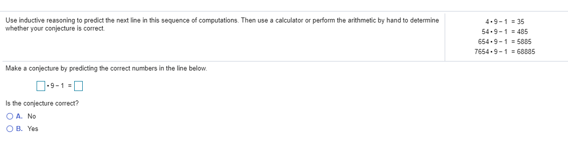 Solved Use inductive reasoning to predict the next line in | Chegg.com