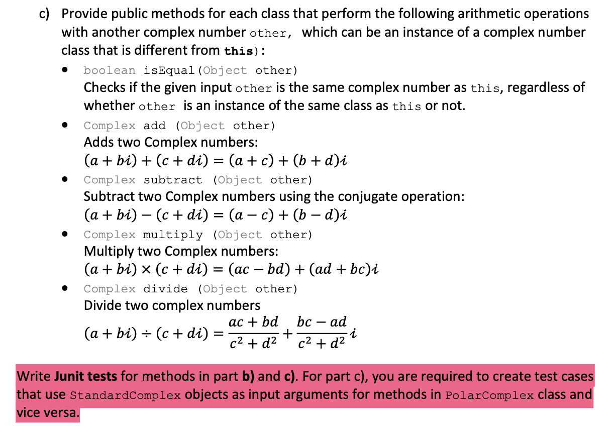 Solved Figure2 complex plane Im z=a+bi Create two classes | Chegg.com