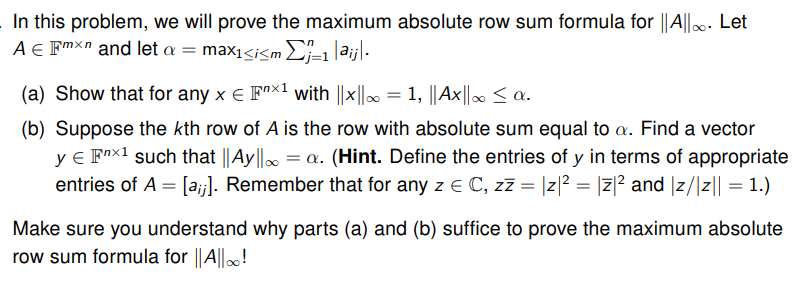 In this problem we will prove the maximum absolute Chegg