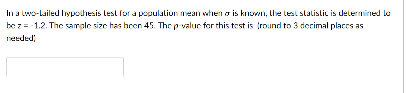 two tailed hypothesis test is