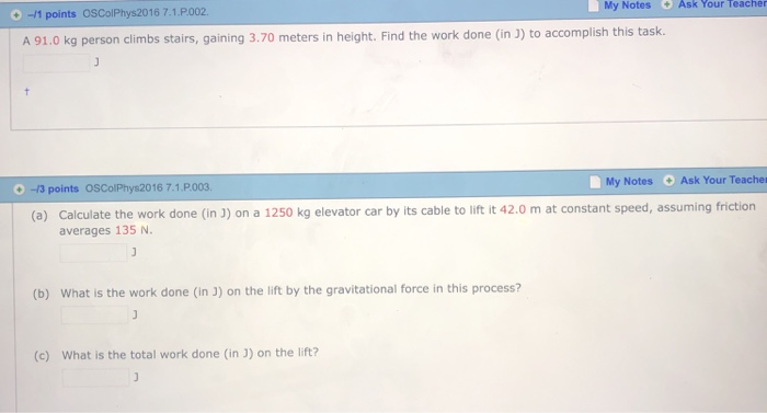 Solved My Notes Ask Your Teacher 1 Points Oscolphys2016