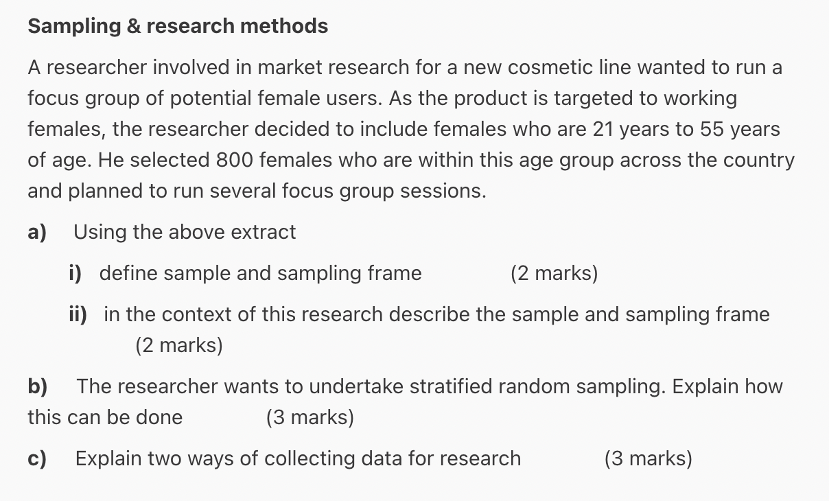 Solved Sampling & Research Methods A Researcher Involved In | Chegg.com