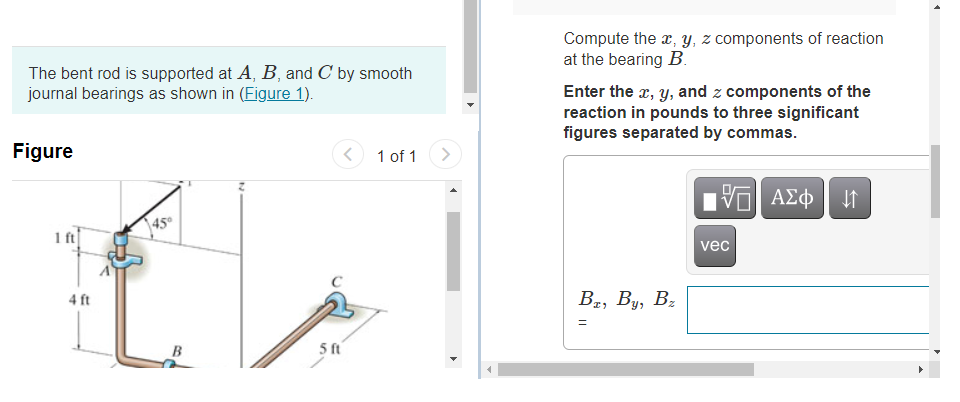 Solved Part A The Bent Rod Is Supported At A, B, And C By | Chegg.com