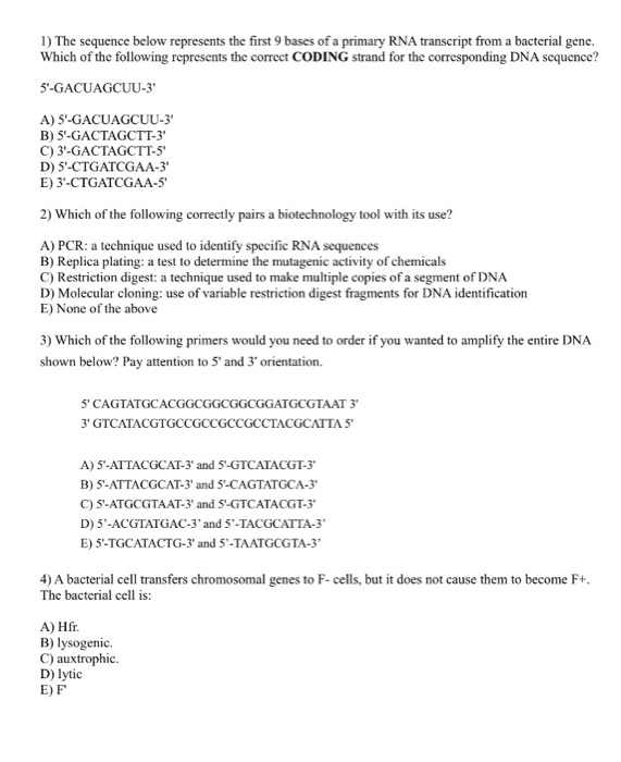 Solved The sequence below represents the first 9 bases of a | Chegg.com