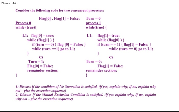 Solved Please explain Consider the following code for two | Chegg.com