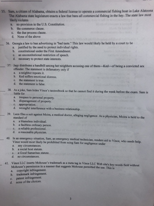 Sam, a citizen of Alabama, obtains a federal license