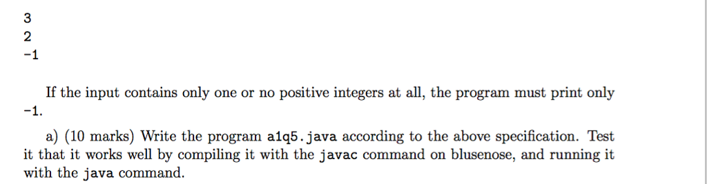Solved 5) (15 marks) Write a Java program named a1q5.java | Chegg.com