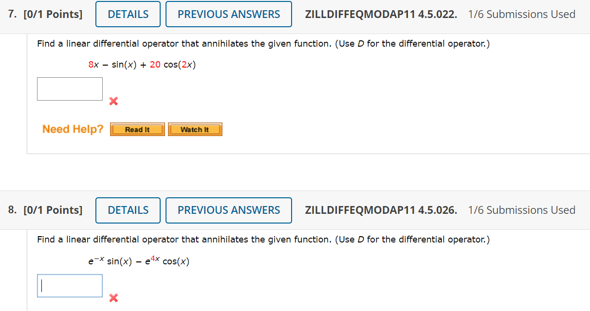 Solved 7. [0/1 Points] DETAILS PREVIOUS ANSWERS | Chegg.com