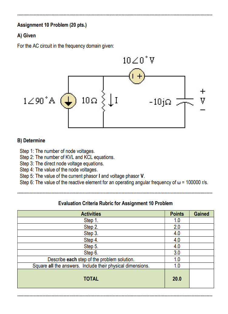 Solved Circuit Analysis II The Exercise Should Be Done And | Chegg.com