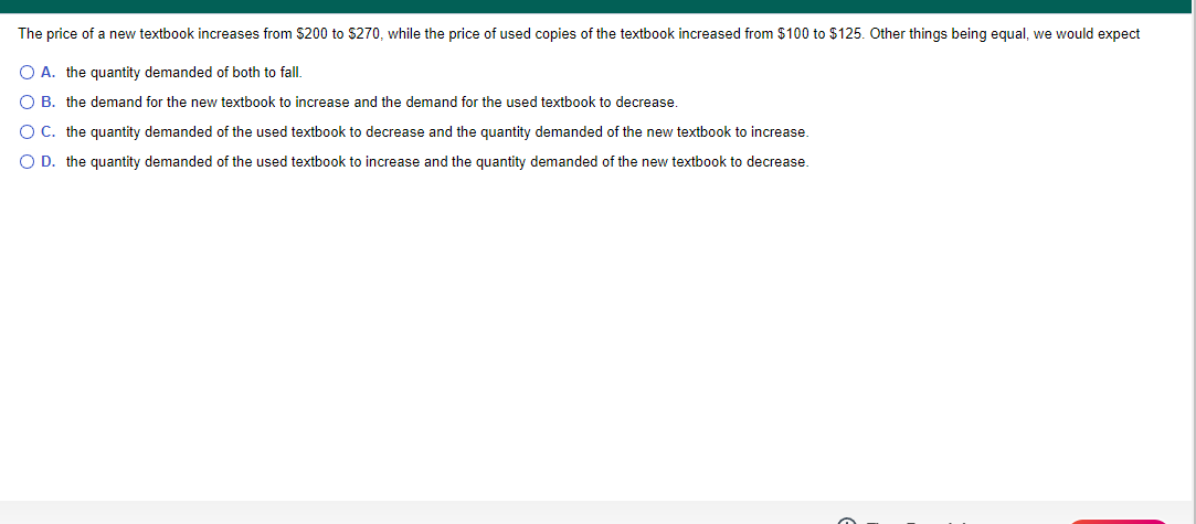 Solved The price of a new textbook increases from $200 to | Chegg.com