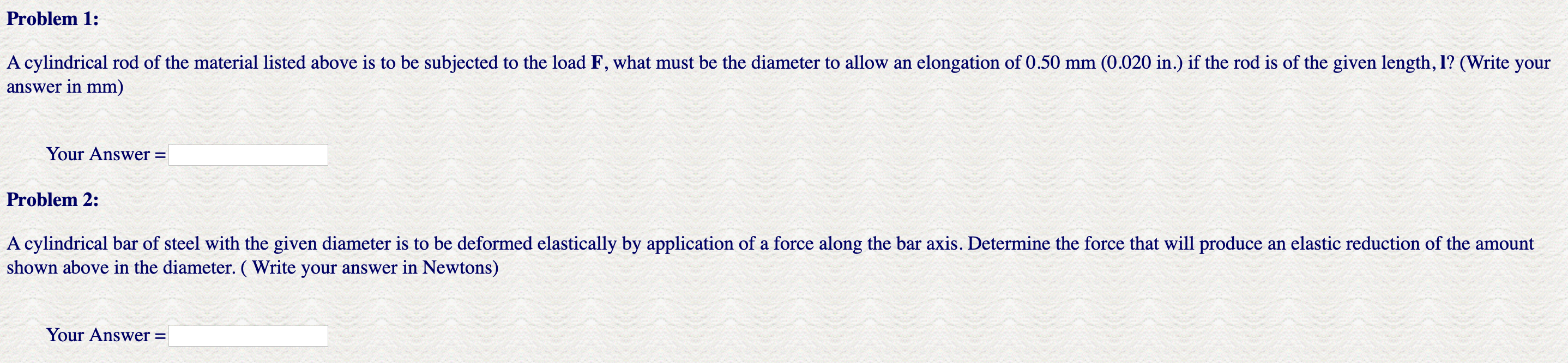 Solved Table 61 Room Temperature Elastic And Shear Moduli 4210