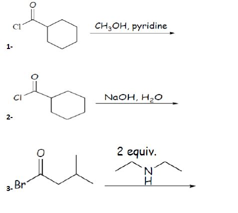 Solved CH3OH, pyridine 1- CI NaOH, H2o 2- 2 equiv. Br 3- | Chegg.com