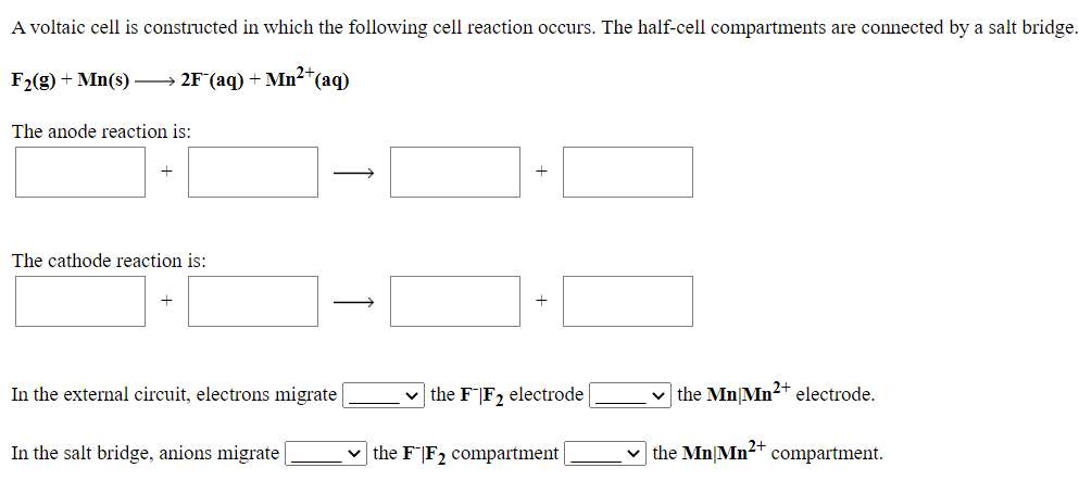 Solved A Voltaic Cell Is Constructed In Which The Anode Is A Chegg Com