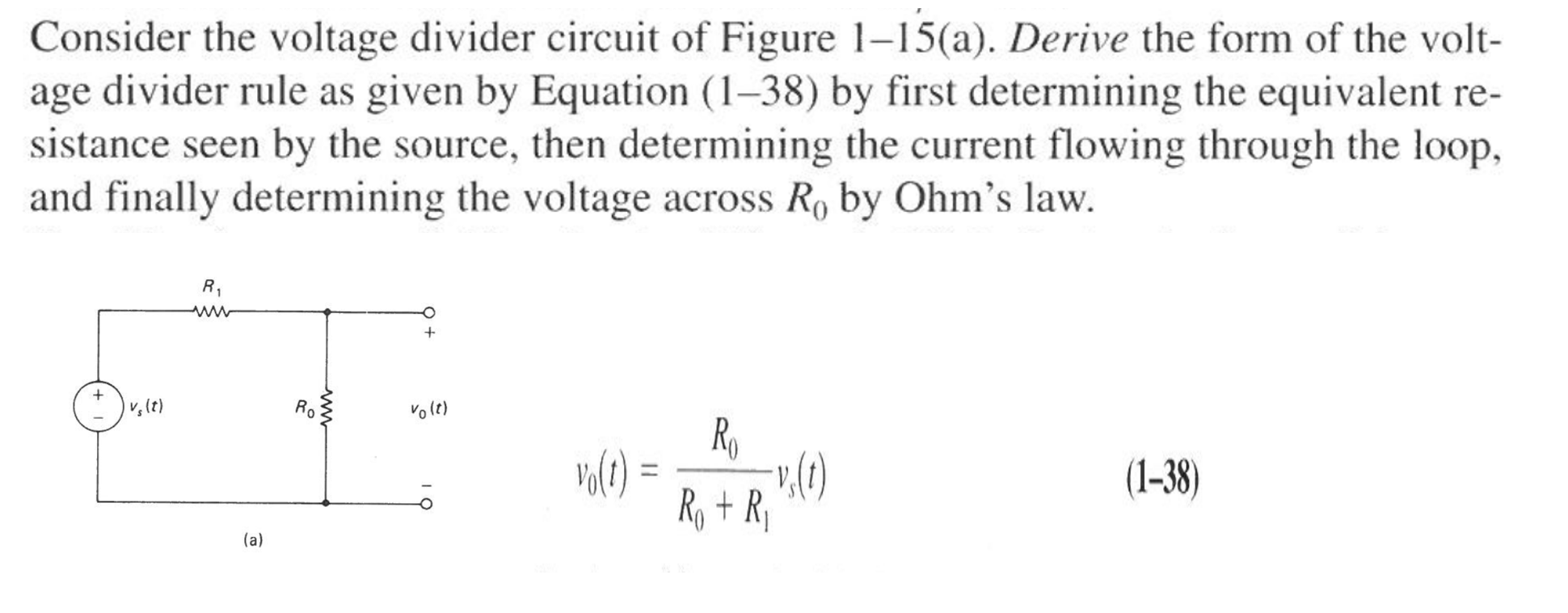 Solved Consider the voltage divider circuit of Figure | Chegg.com