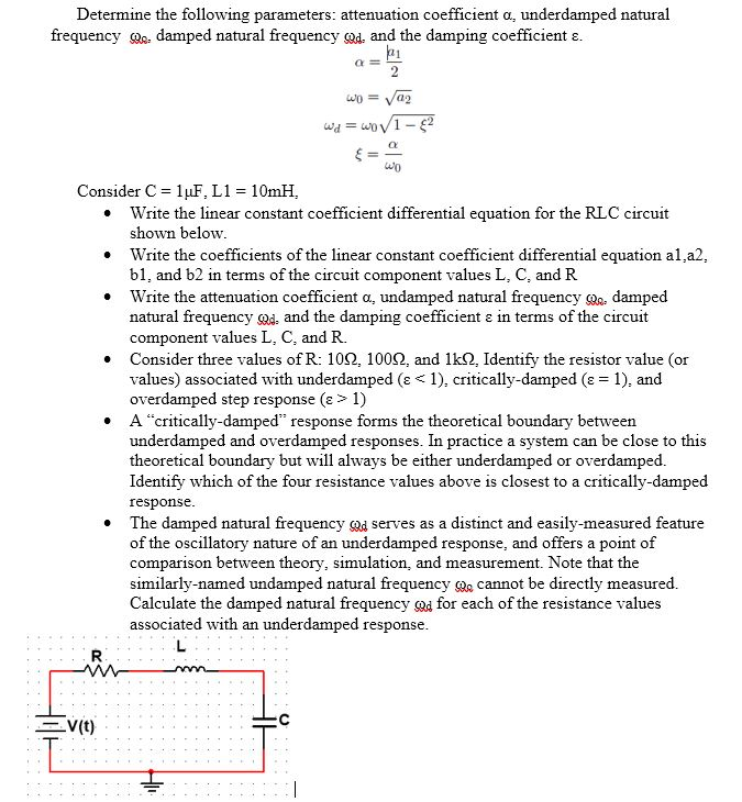 Solved Determine the following parameters attenuation