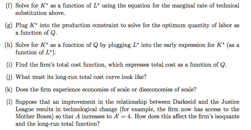Solved Suppose that a firm has the following production | Chegg.com