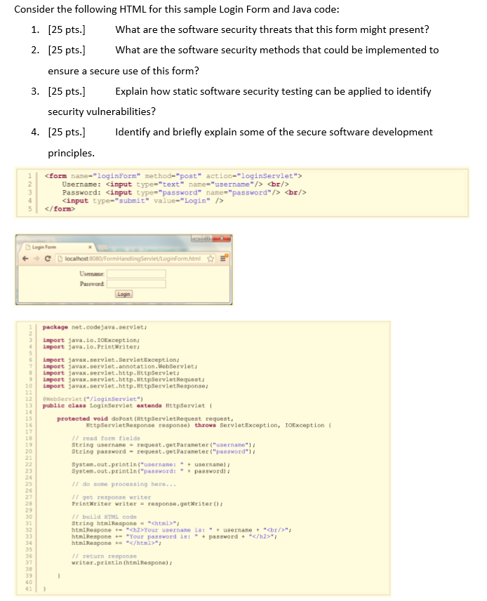 Consider the following HTML for this sample Login | Chegg.com
