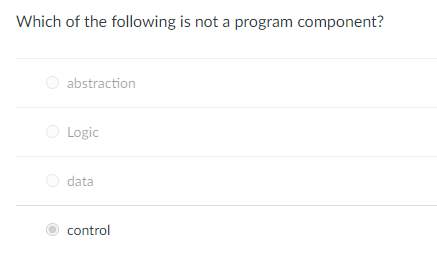 Solved Which of the following is not a program component? | Chegg.com