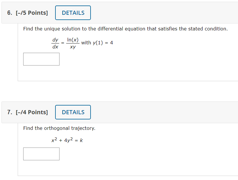 Solved 6. [-15 Points] DETAILS Find the unique solution to | Chegg.com