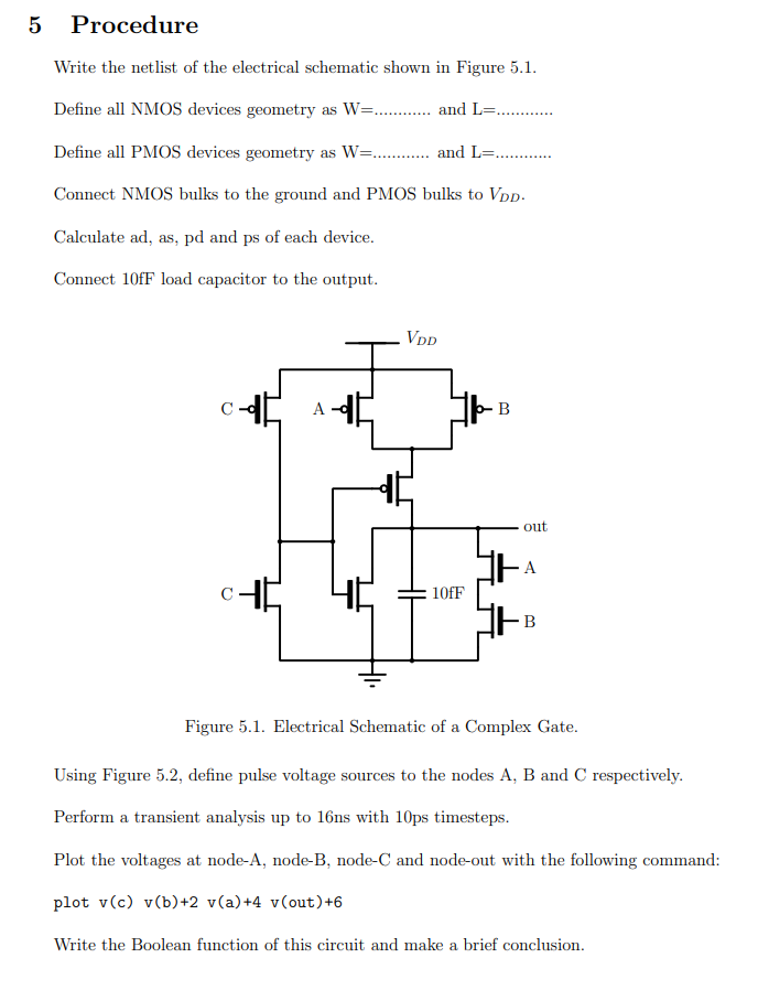 5 Procedure Write the netlist of the electrical | Chegg.com