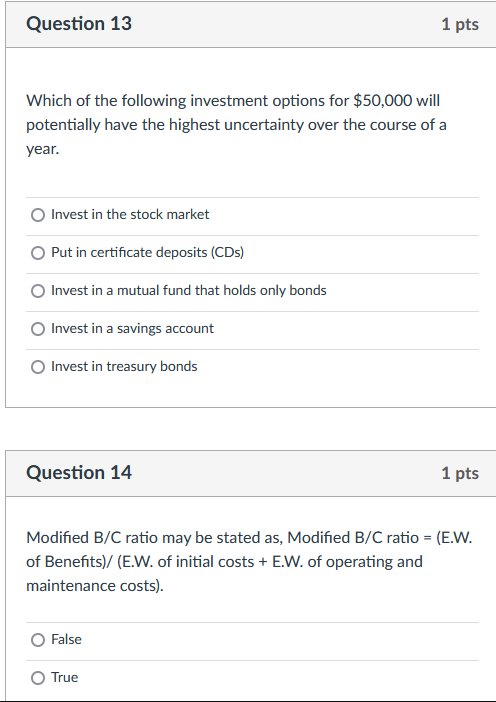 Solved Which Of The Following Investment Options For $50,000 | Chegg.com