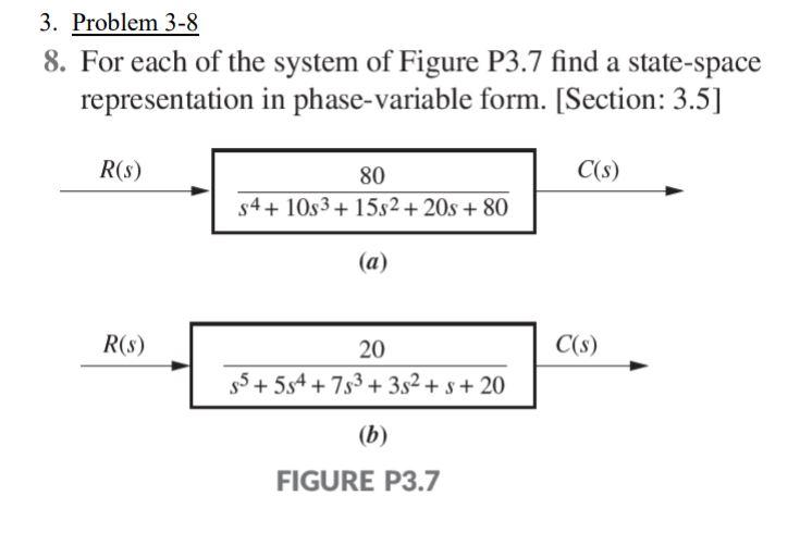 Solved 3. Problem 3-8 8. For each of the system of Figure | Chegg.com