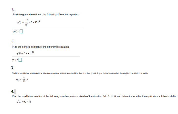 Solved 1. Find the general solution to the following | Chegg.com