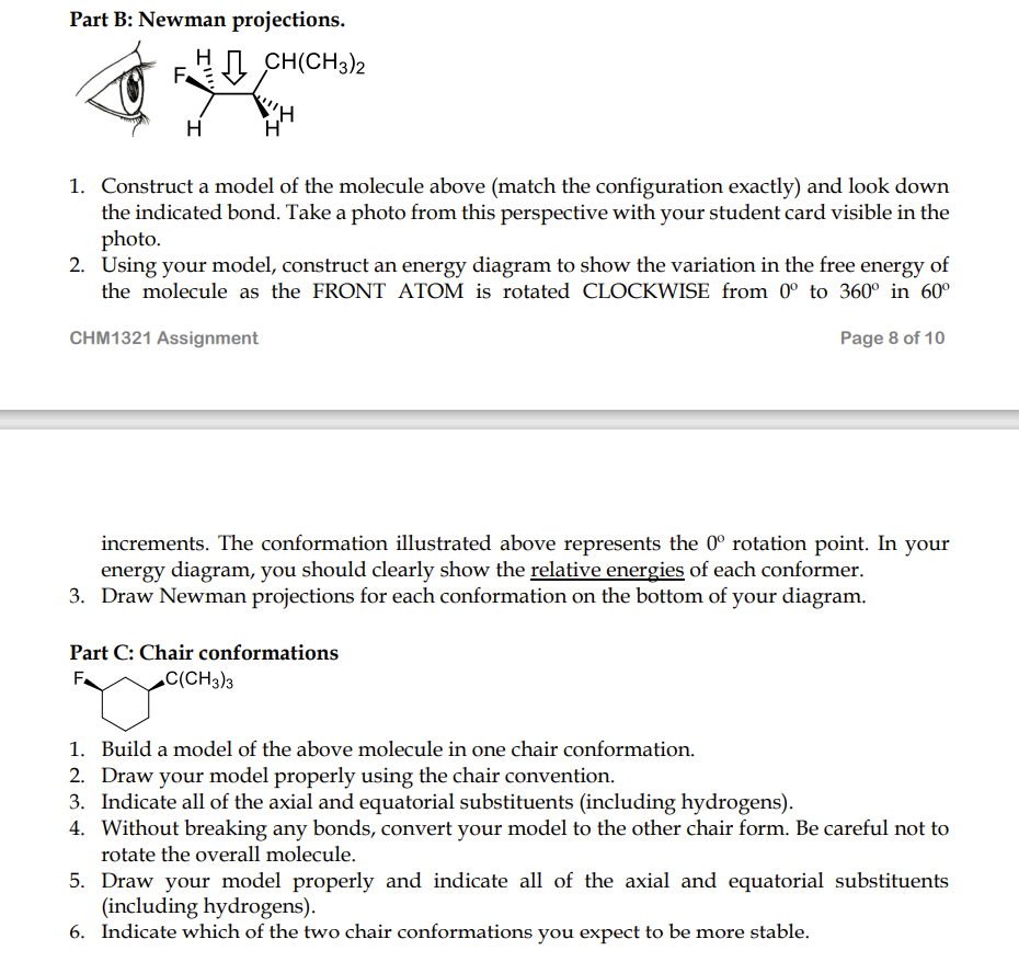 Solved Part B: Newman Projections. CH(CH3)2 H Н. Н" 1. | Chegg.com