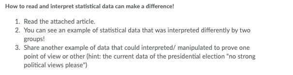 How to read and interpret statistical data can make a | Chegg.com