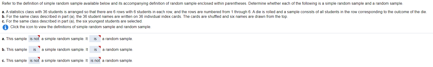 Solved refer to the definition of simple random sample chegg