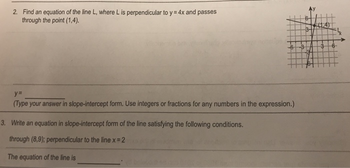Solved Find an equation of the line L, where L is | Chegg.com