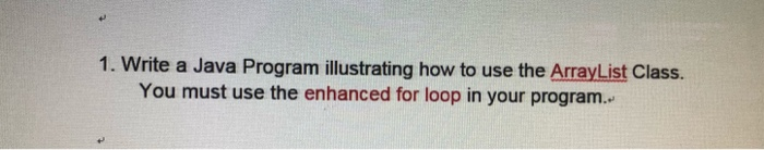 Solved 1. Write a Java Program illustrating how to use the | Chegg.com