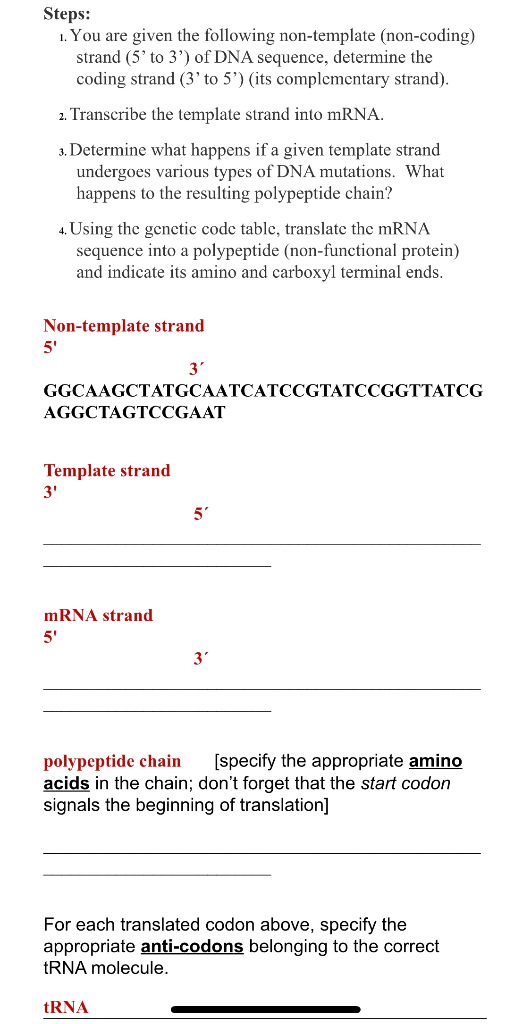 Solved Steps: 1. You are given the following non-template | Chegg.com