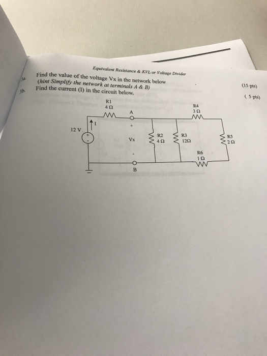 Solved Find the value of the voltage Vx in the network below | Chegg.com