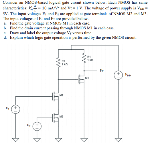 Circuit Diagram Of And Gate Using Nmos Nmos Inverter Circuit
