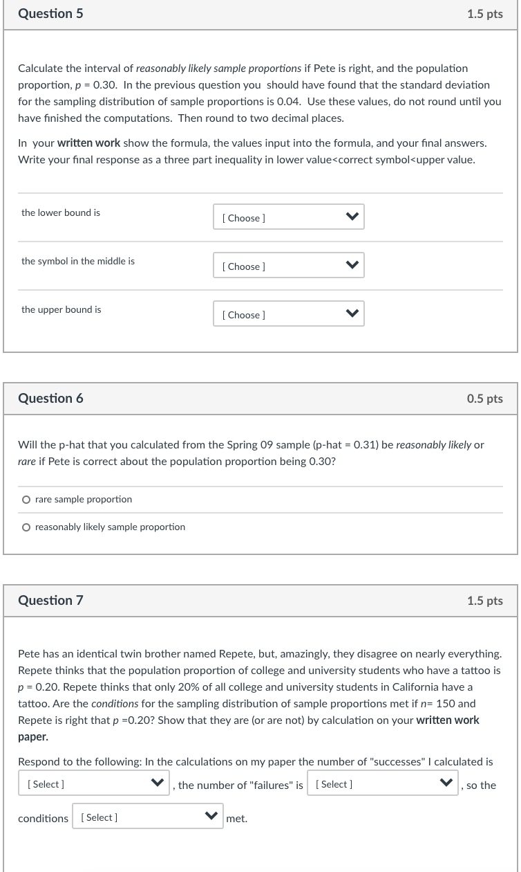 Calculating probabilities for sample proportion p hat 