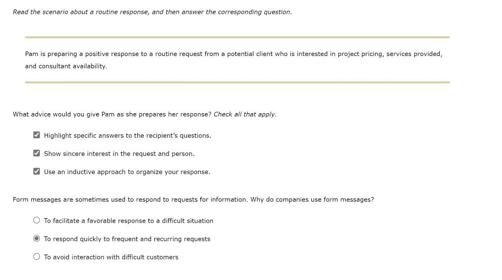 Solved Read the scenario about routine requests, and then | Chegg.com