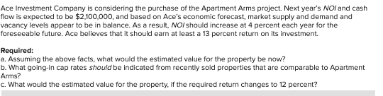 Solved Ace Investment Company Is Considering The Purchase Of | Chegg.com