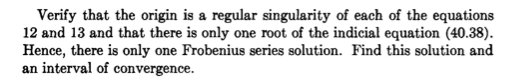 Solved Verify that the origin is a regular singularity of | Chegg.com