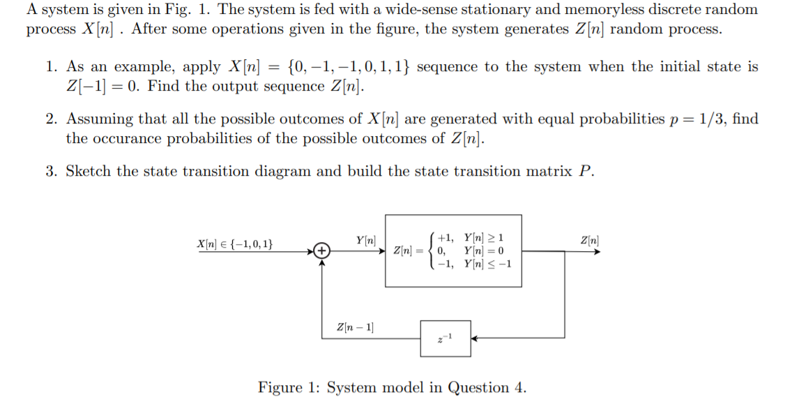 A system is given in Fig. 1. The system is fed with a | Chegg.com