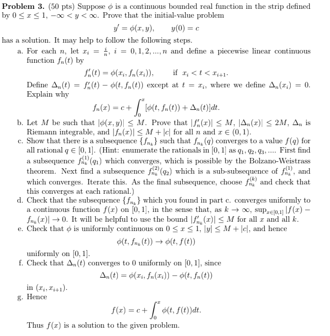 Problem 3. (50 pts) Suppose o is a continuous bounded | Chegg.com