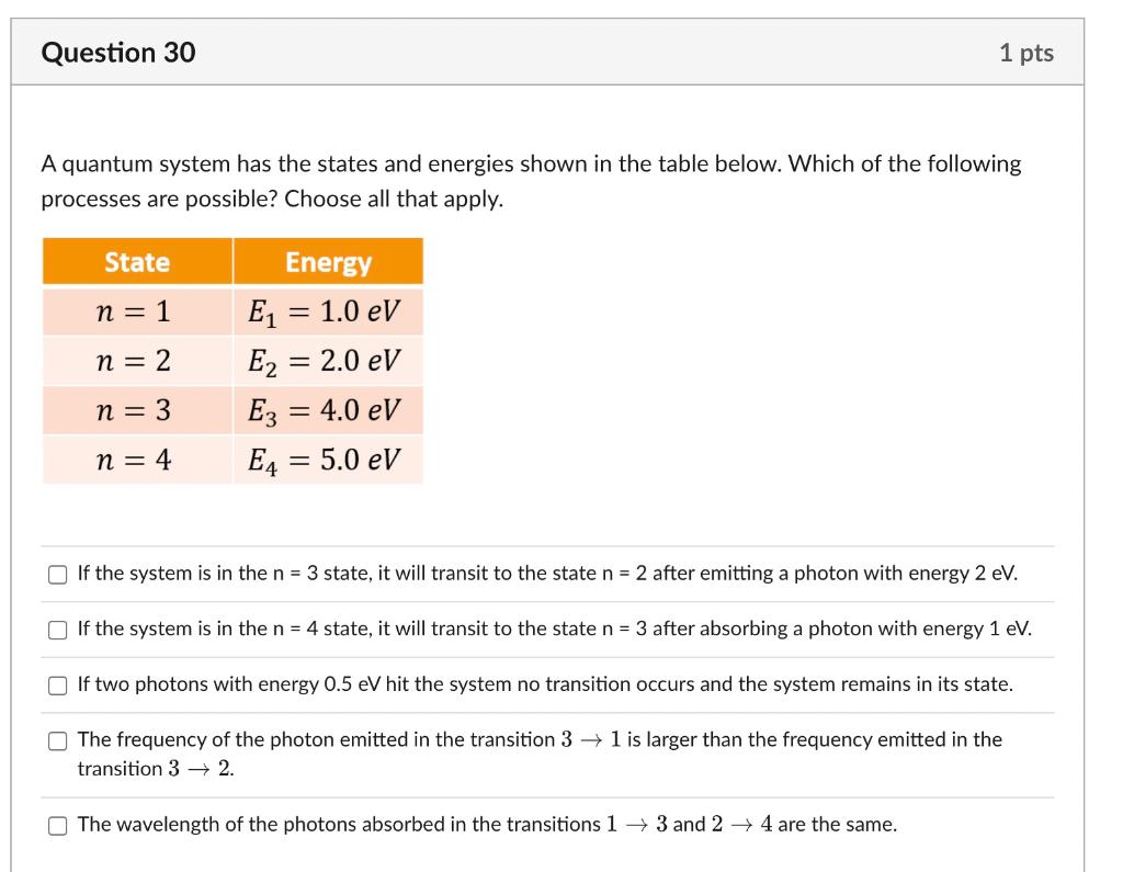 Solved Question 30 1 pts A quantum system has the states and | Chegg.com