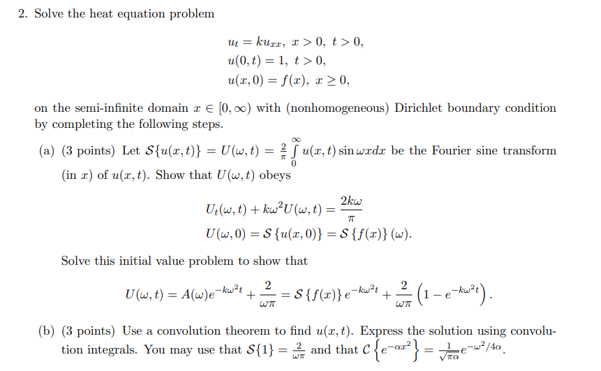 Solved 2. Solve the heat equation problem | Chegg.com