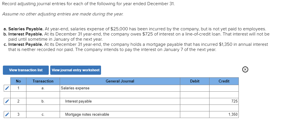 Adjusting Entry For Salaries Payable