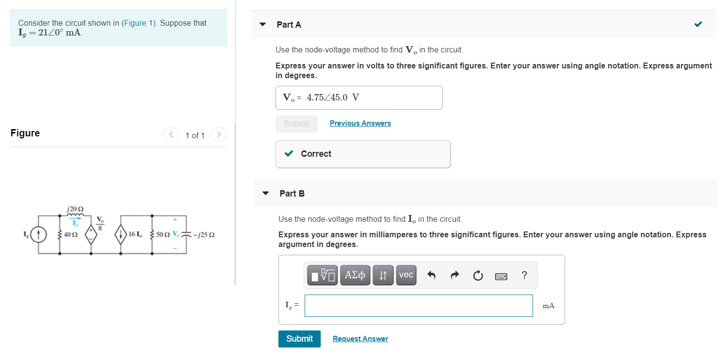 Solved I NEED PART B Consider the circuit shown in | Chegg.com