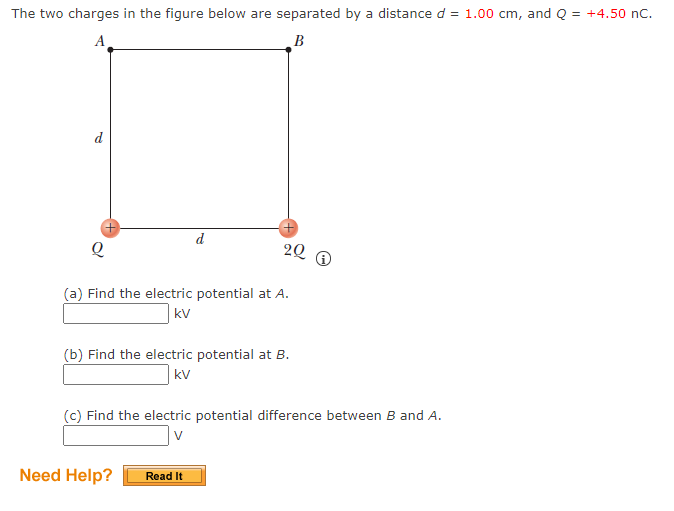 Solved The Two Charges In The Figure Below Are Separated By | Chegg.com