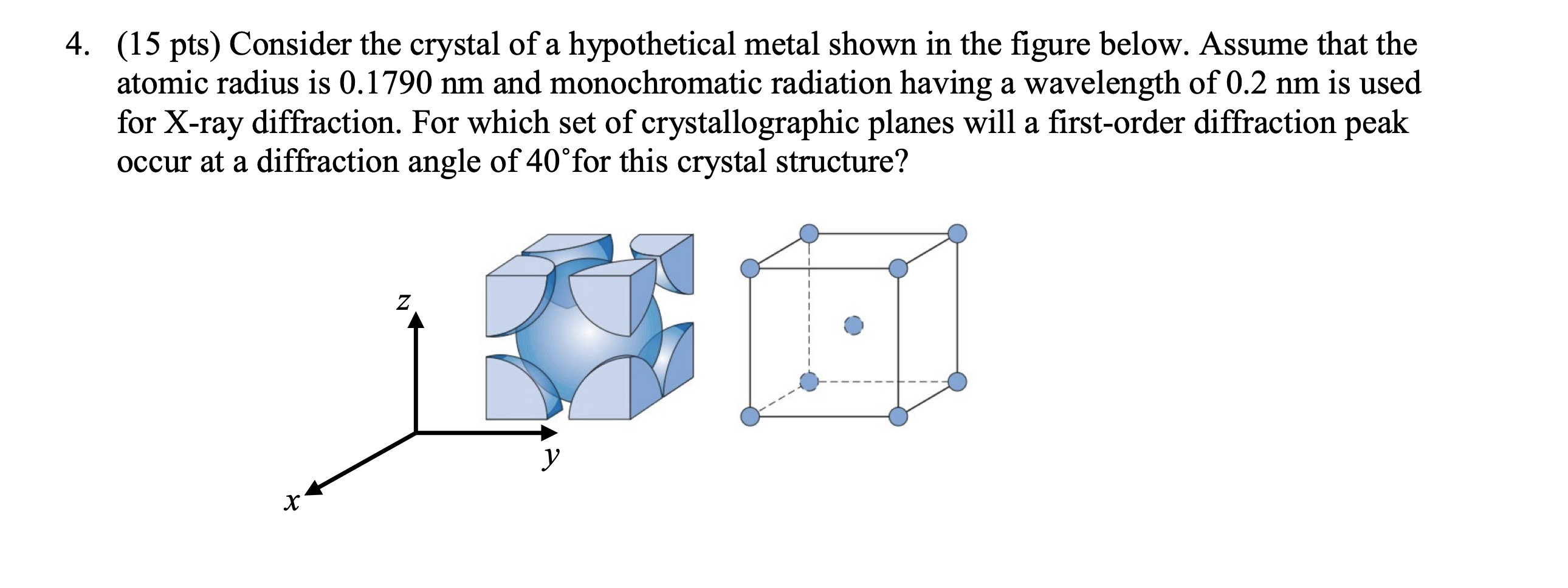 Solved 4. (15 pts) Consider the crystal of a hypothetical | Chegg.com