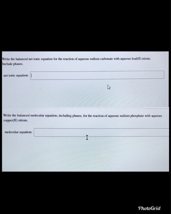 Solved Write the balanced net ionic equation for the