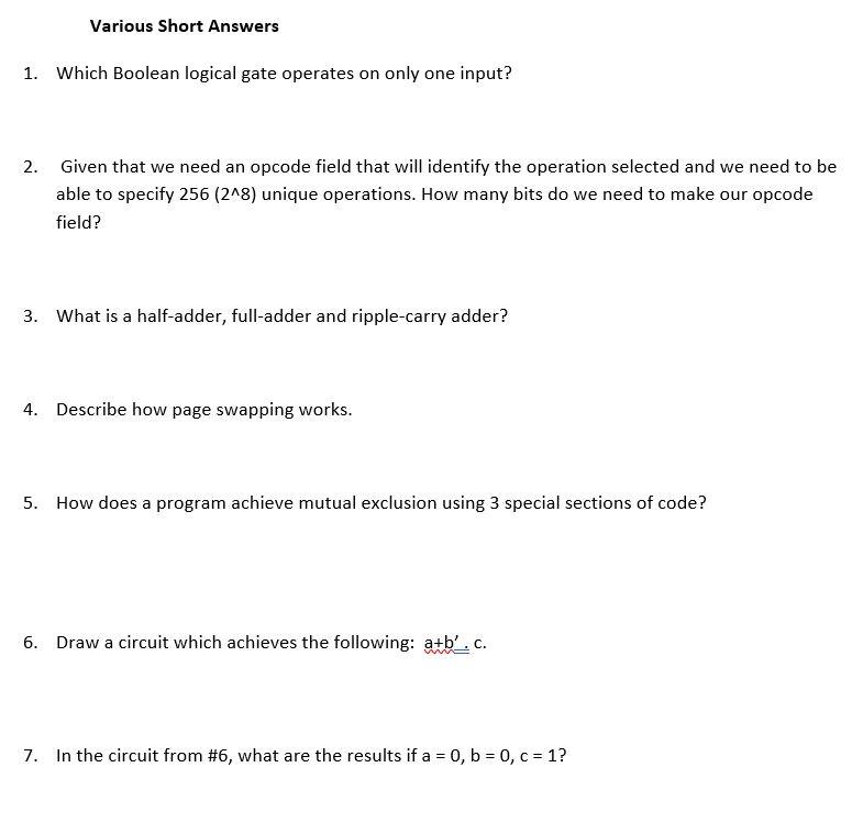 solved-various-short-answers-1-which-boolean-logical-gate-chegg